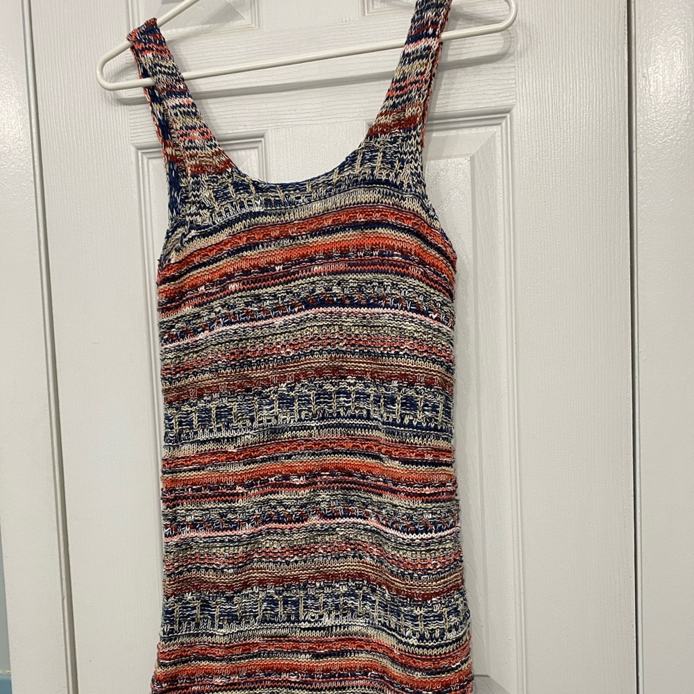 Thick strap multicolored sweater dress